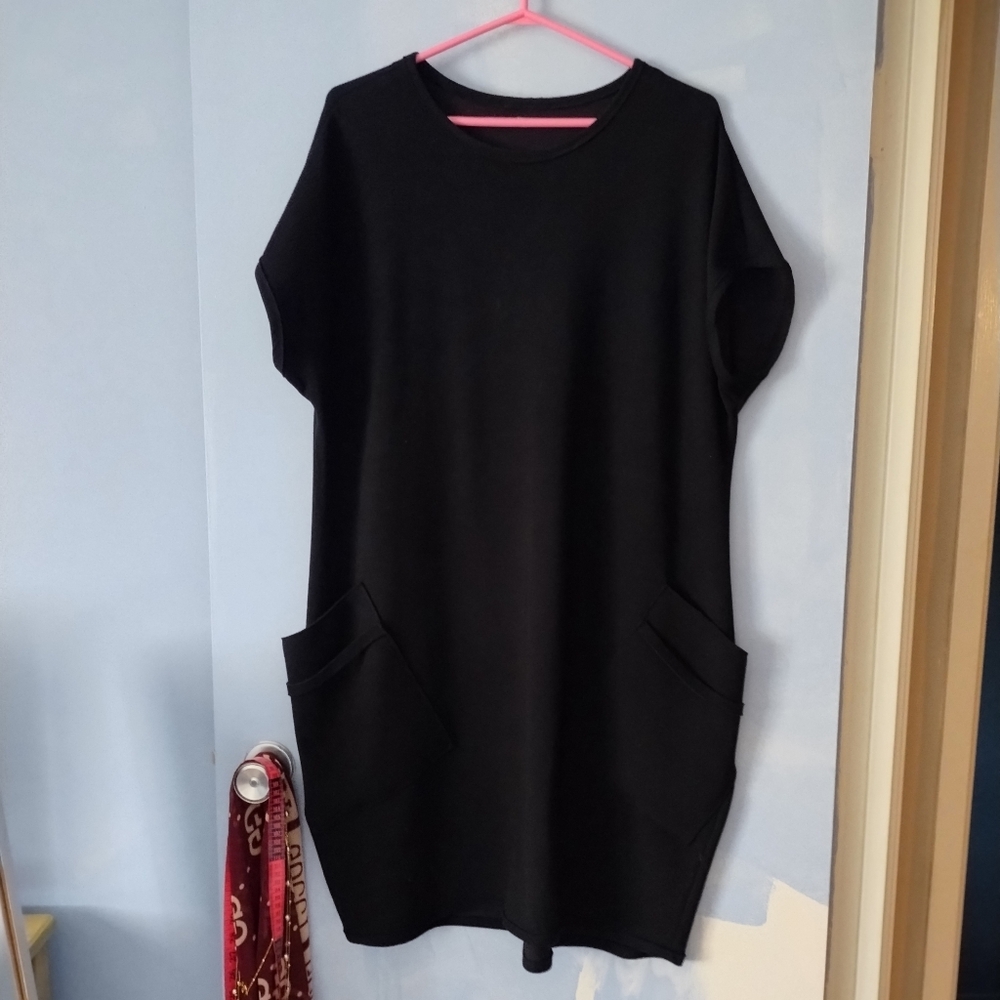 Marie Saint Pierre Black Scuba Big Pocket Dress 5 XL XXL